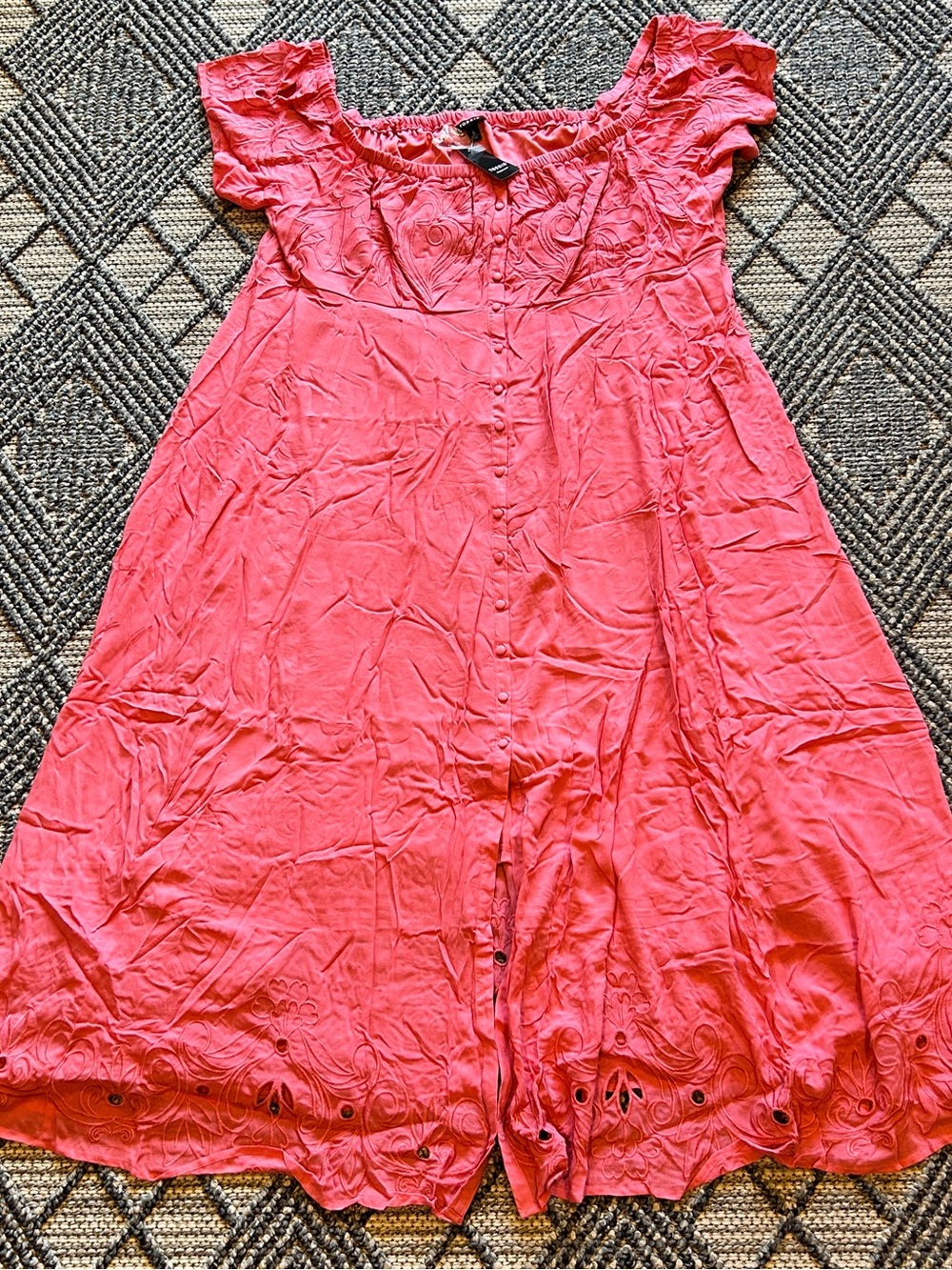 Torrid Women’s 5X Pink Off Shoulder Embroidered Floral Maxi Dress Plus Size